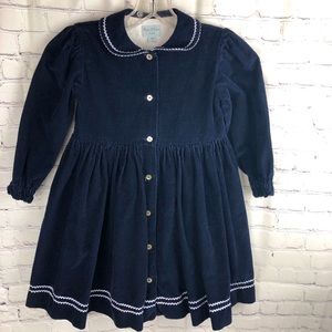 Papo d’Anjo Long Sleeve Navy Corduroy Dress Made in Portugal 🇵🇹 Size 8 Years